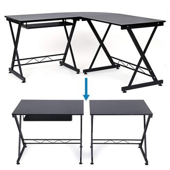 Bureau d'angle moderne noir 4