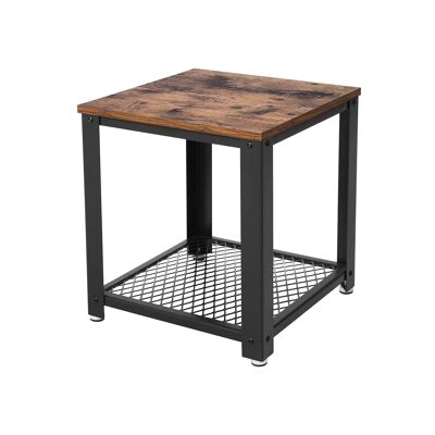 Industrial design side table with grid