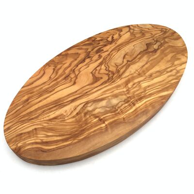 Tabla de servir ovalada hecha a mano en madera de olivo