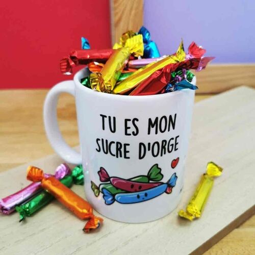 Mug "Tu es mon sucres d'orge" et ses sucres d'orges (x10)