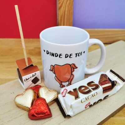 Mug "Dinde de toi" and its chocolates - Valentine's Day