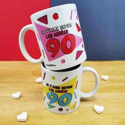 Taza dúo "Te amo desde los 90"