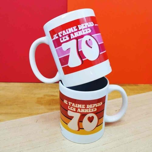 Mug duo "Je t'aime depuis les années 70"