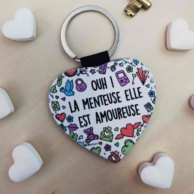"Ouh! The liar is in love" key ring