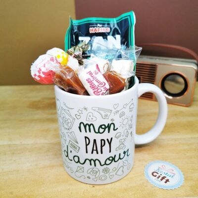 MUG "my love Grandpa" retro sweets 60 - Grandpa gift