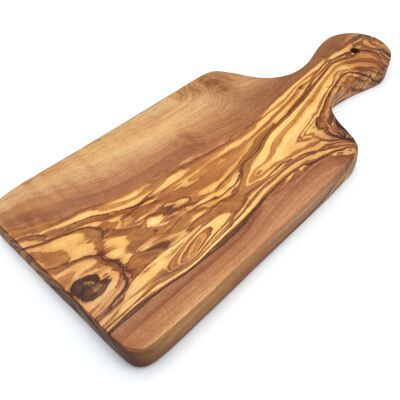 Cutting board with handle handmade from olive wood