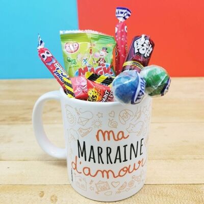 MUG "my Godmother of love" retro sweets 90 - Godmother gift