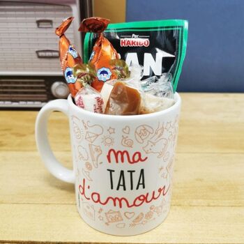 Achat MUG ma Tata d'amour  bonbons rétro 60 - Cadeau Tata en gros
