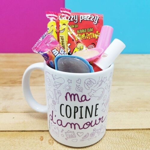 MUG "ma Copine d'amour " bonbons rétro 80 - Cadeau copine