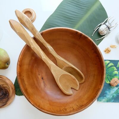 Couverts - couverts SOPHIA VINTAGE - couverts à salade - ensemble de couverts - couverts vintage - couverts en bois - bois