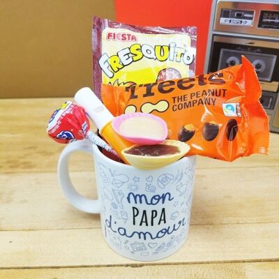 MUG "my love Dad" retro sweets 70 - Dad gift