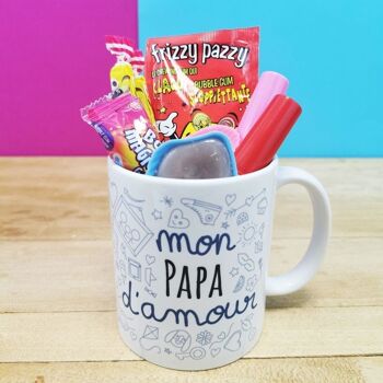 MUG mon Papa d'amour  bonbons rétro 90 - Cadeau Papa