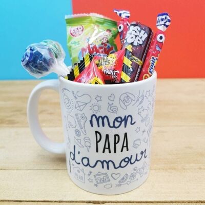 TAZA "mi amor Papá" dulces retro 90 - Regalo papá