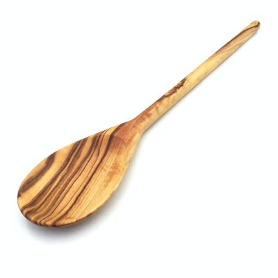 Cucchiaio ovale manico tondo 36 cm in legno d'ulivo