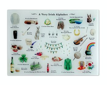Une planche à découper en verre alphabet très irlandais 3