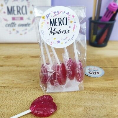 Cherry heart lollipops x5 - Thank you Mistress