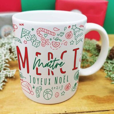 Mug - Merci Maître  - Joyeux Noël  (Collection noël)