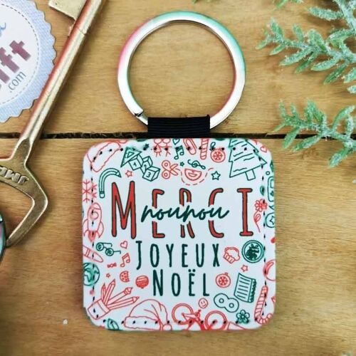 Porte clé" Merci Nounou - Joyeux Noël " (collection noël)