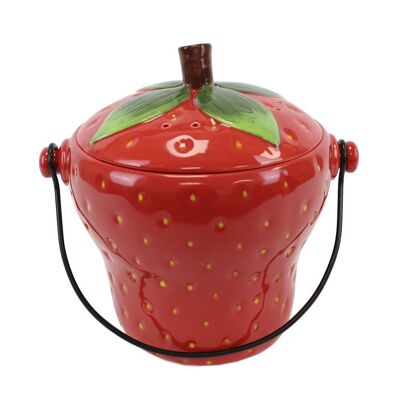 Strawberry Ceramic Compost Caddy