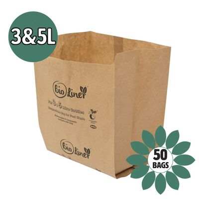 Bioliner 3/5L Compostable Paper Bags