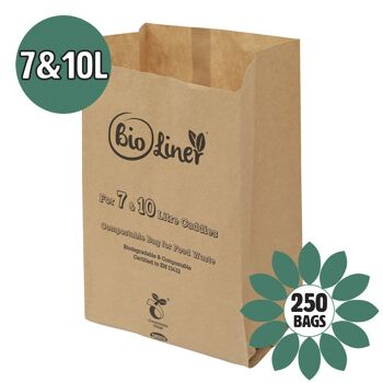 Sacs en papier compostables Bioliner 7/10L 5