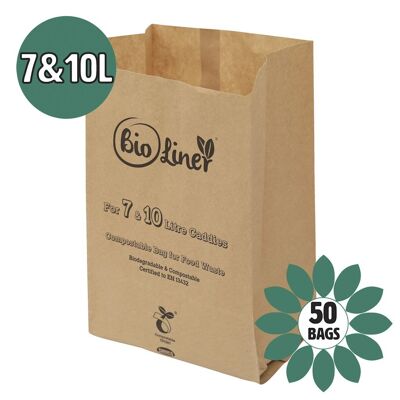 Sacchetti di carta compostabili Bioliner 7/10L