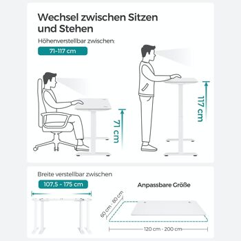 Bureau réglable en hauteur avec double moteur 4