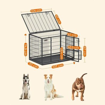 Cage pour chien avec 2 portes 107 x 70 x 74,9 cm 5
