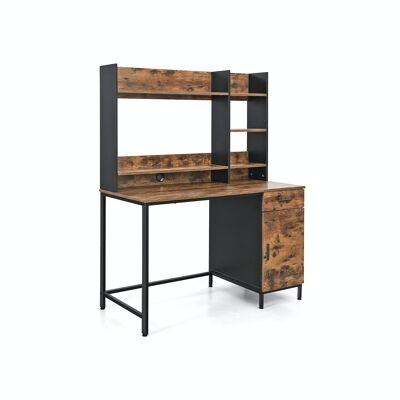 Computer desk with shelf attachment