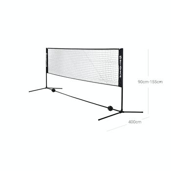 Filet de badminton portable noir 8