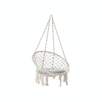 Cream white hanging chair with thick cushion
