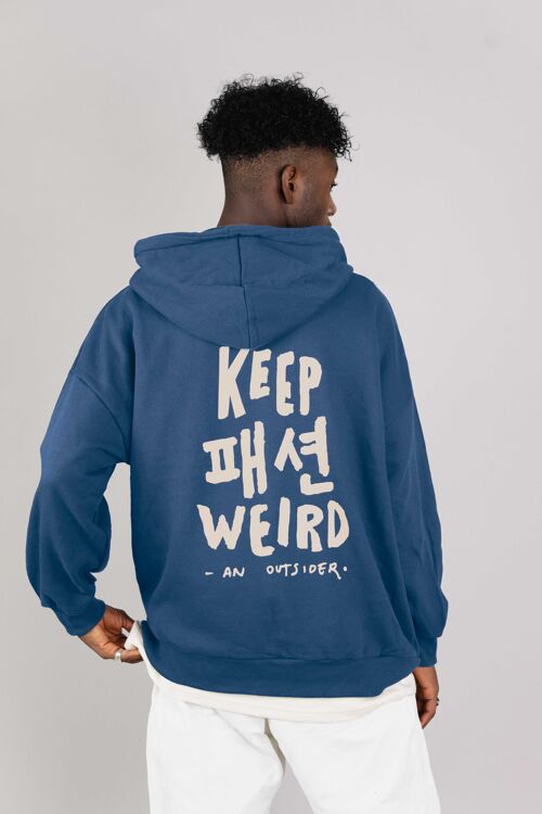 KEEP FASHION WEIRD BLUE Zip-Up Hoodie