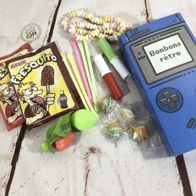 Gift box: Retro console box filled with powdered candies