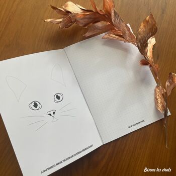 Lot de 10 carnets au poil - Pelage chat noir & blanc - Bisous les chats - Cahier écriture - 3