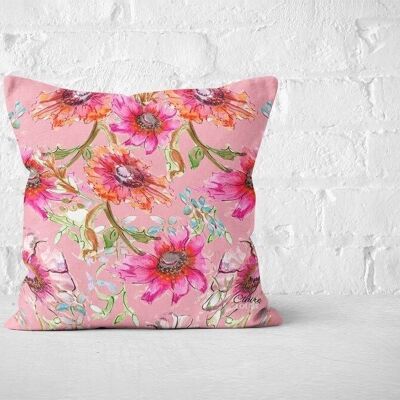 Cuscino rosa floreale Cottage