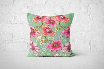 Coussin Cottage Floral Vert Menthe