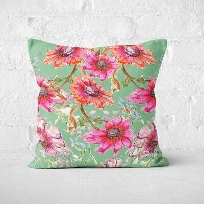 Cottage Floral Mint Green Cushion