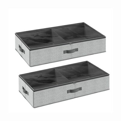 Set of 2 underbed chests of drawers