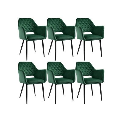 Set of 6 dining chairs with armrests