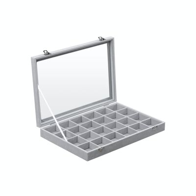 Jewelery box with gray glass lid