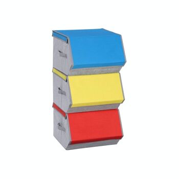 Boîtes de rangement colorées lot de 3 1