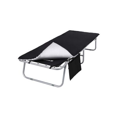 Lit de camping avec coussin noir
