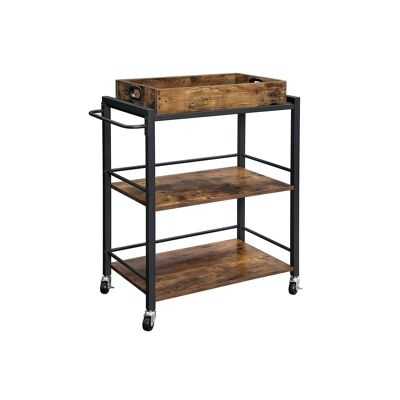 Kitchen trolley with vintage brown tray