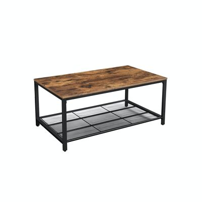 Industrial style coffee table with grid top