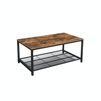 Table basse de style industriel avec plateau grillagé 1