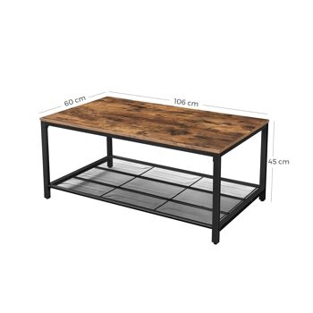 Table basse de style industriel avec plateau grillagé 7