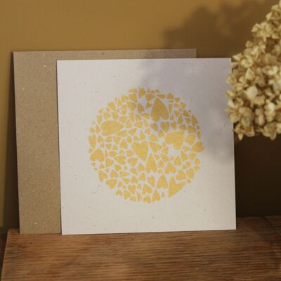 Constelación de oro de papel de marfil de postal de amor