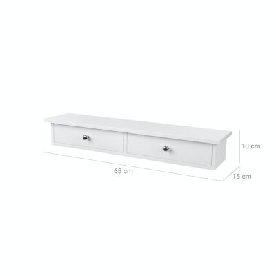 Estante de pared 2 cajones blanco