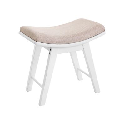 Hollow upholstered stool white-beige