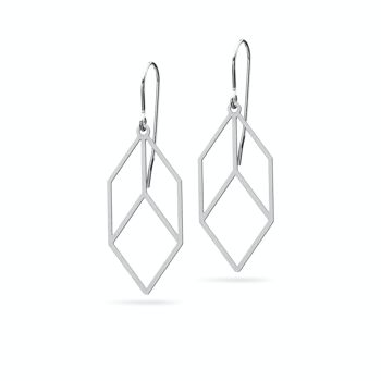 Boucles d'oreilles "Cubica" | acier inoxydable 1